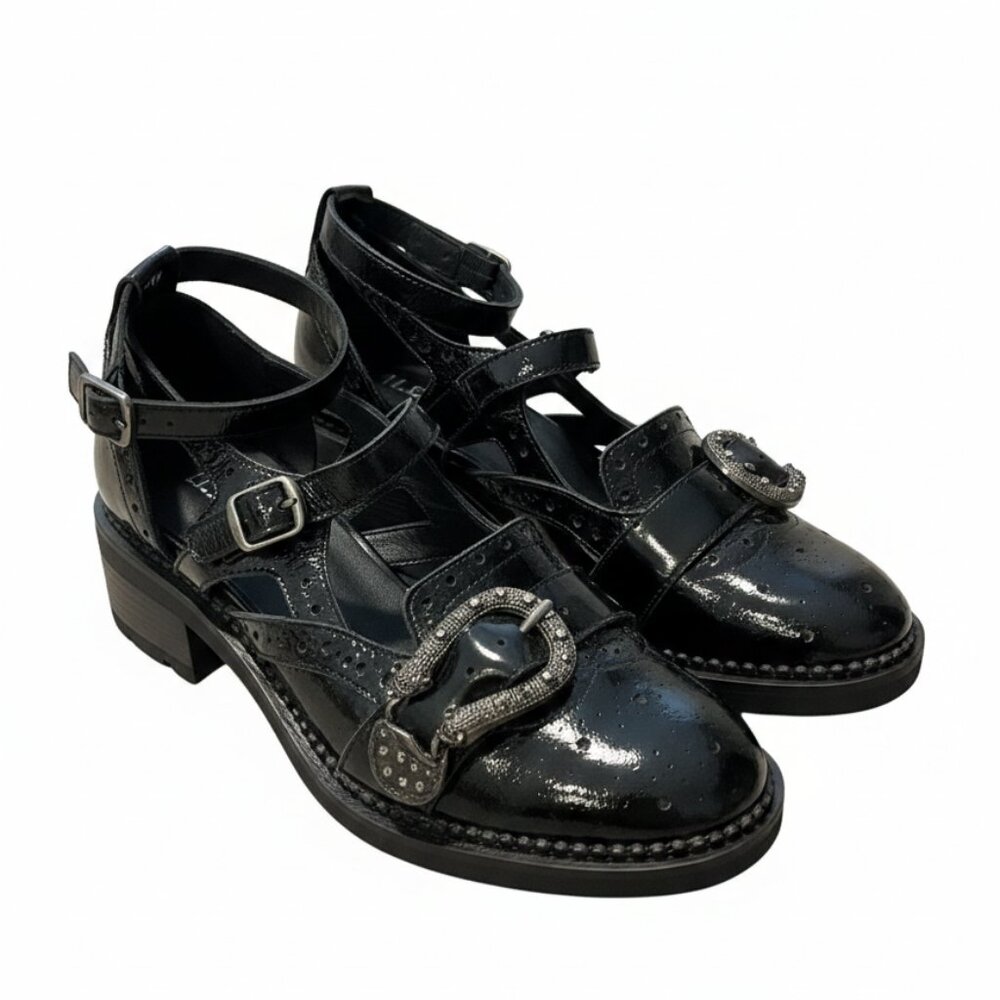 🖤 Free People “Mackenzie” Black Platform Mary Jane Heels – Size 36